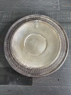 Vintage Silver 12” Decorative Plate Platter Engraved BS3 • $22.49