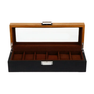 £35.06 • Buy 6 Slots Wooden Watch Box Men Jewelry Box Organizer Men's Watch Box