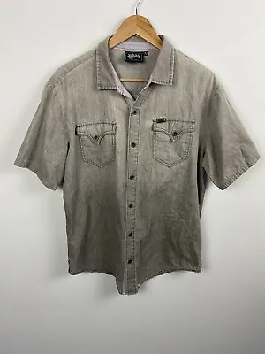 Von Dutch Men’s Button Up Shirt Top Y2K Kustommade Size XL Unisex Vintage 2000’s • $45.04