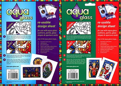 Aqua Glass Design Sheet (re-usable) For Glass Painting & Card Making Projects • £1