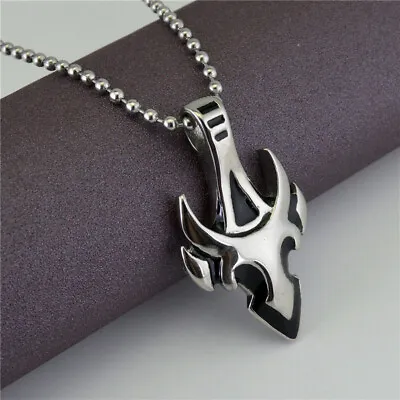 Punk Rock Gothic Cross Stainless Steel Necklace Flames Jewelry For Men Women • $5.89