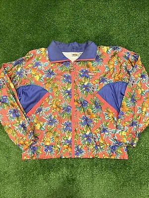 Vintage 90's Ellesse Women's Windbreaker Jacket Size Large (24x23.5) Floral • $30