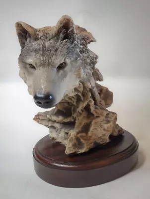 Mill Creek Studios Wolf Head Sculpture ~ Base 6.5 X 5.5  ~ Focused Prey #7104 • $50