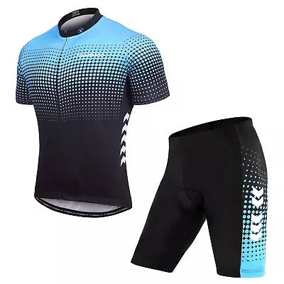 Men's Summer Short Suits Cycling Set Cycling Jersey With 5D  Padded K5V8 • $18.49