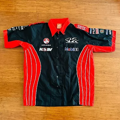 HSV Holden Racing Team Official Button Up Tee Shirt Mobil Biante Mens M Black • $29.95