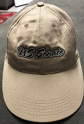 Vintage 80s US Senate Ball Cap Hat Khaki Adjustable “Established 1789” Made USA • $14.99