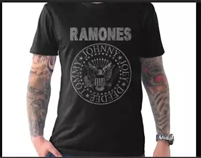 The RAMONES Presidential Seal Distressed Logo BLK T-Shirt NEW SZ 2XL Joey Marky • $18.35