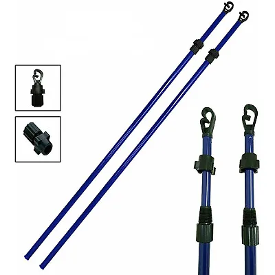 Telescopic Washing Line Prop Pole Clothesline Dry Clothes Drying Airer Support • £9.99