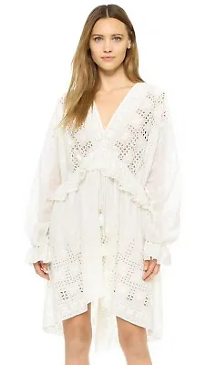 Zimmermann Harlequin Broderie Anglaise Dress White Lace Boho Hens Size 0 Day Tea • $249