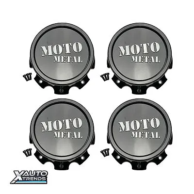 4 X Moto Metal DUALLY REAR Wheel Center Cap Gloss Black 1079L199RMOGB-H122 • $188
