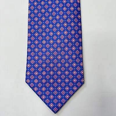 BRIONI 100% Silk Neck Tie Mens Classic Made In Italy Geometric 59” Handmade Pink • $79.97