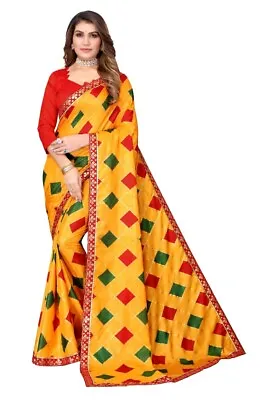 £12.95 • Buy Art Silk Bollywood Saree Party Wear Indian Pakistani Wedding Designer Sari