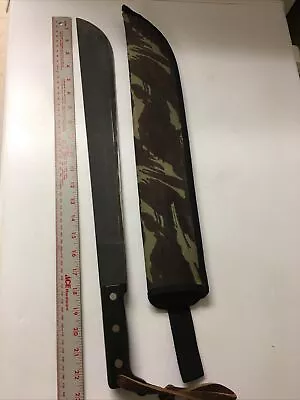 Vintage Ontario Knife Co U S Military Machete With Hard Shell Camo Sheath • $20