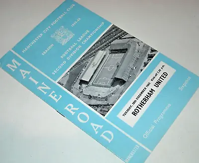 Manchester City Vs Rotherham United. 28th December 1965.  Program. • £3.49
