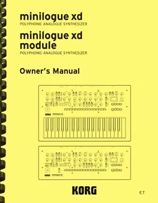 Korg Minilogue XD Analogue Synthesizer OWNER'S MANUAL  • $34.10