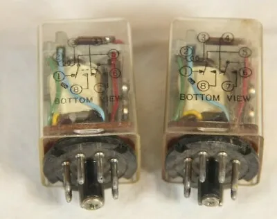 Pair Of 8 Pin Octal Base 12V Relay DPDT General Purpose Plug In Ice Cube • $7.99