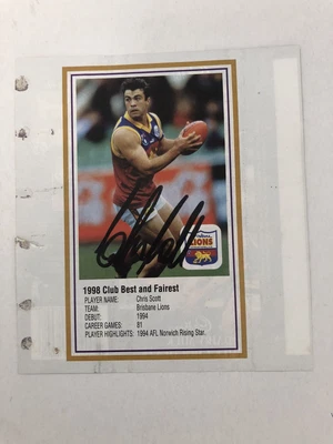 $12 • Buy AFL Cadbury Wrapper 1998 Chris Scott Autographed 