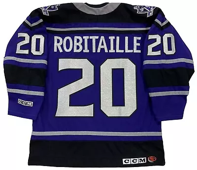 Luc Robitaille Los Angeles Kings Original 2000 Ccm Purple  Crown  Jersey Large • $399.99