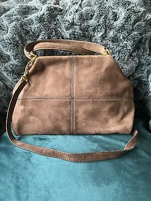 J Crew Hughes Origami-style Leather Satchel Purse In Brown Suede • $30