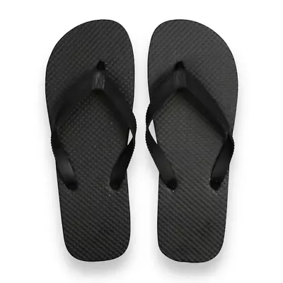 New Men's Juncture Basic Rubber Flip-Flops - Black [Size L 10/11] • $8.95