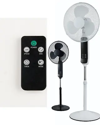 £39.99 • Buy 16 Inch Oscillating Floor Standing Air Cooling Pedestal Fan, Remote Control Fan