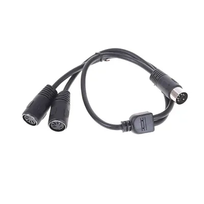 50cm 5 Pin MIDI DIN Y Splitter Cable Adapter 1 Male Plug To 2 Female SockeN-'h • $9.35