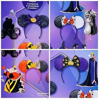 Nwt Disney Villains 4 Mickey Mouse Ears Queen Of Hearts  Maleficent  Ursula • $42