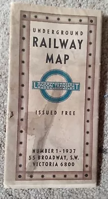 Rare Original Number 1 - 1937 London Transport Underground Railway Map • £9.99