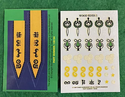 £24.50 • Buy Warhammer Wood Elf Elves Standard Flag Decals Transfer Sheet Flag Games Workshop