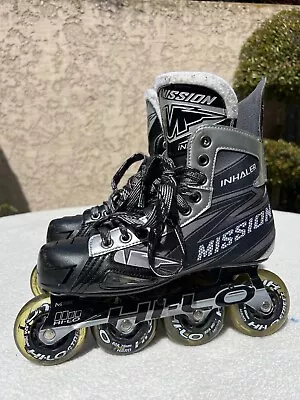 Mission Inhaler Black Hi-lo Inline Roller Hockey Skates Size 6 E (Shoe Size 7.5) • $75