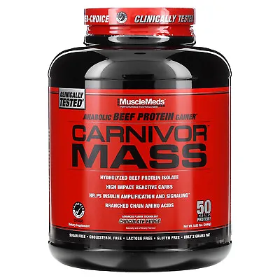 Carnivor Mass Anabolic Beef Protein Gainer Chocolate Fudge 5.83 Lbs (2646 G) • $53.74