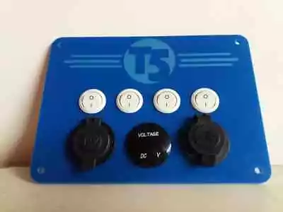 $68.54 • Buy VW T5 Etched Switch Panel USB 12V Control Voltage Monitor Camper Motorhome