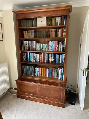 Tall Burr Walnut Bookcase With Cupboard • £395