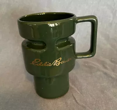 Eddie Bauer 12 Oz. Coffee Ceramic Travel Mug GoJo Camping Commuter Cup W/ Lid • $18