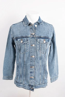 $51.45 • Buy Bershka Denim Women's Jean Jacket XS Blue Light Wash Button Down Collared NWT
