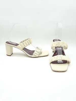 $169.69 • Buy Staud Frankie Women Shoes Ruched Slide Sandal Leather Cream Sz 9.5 M