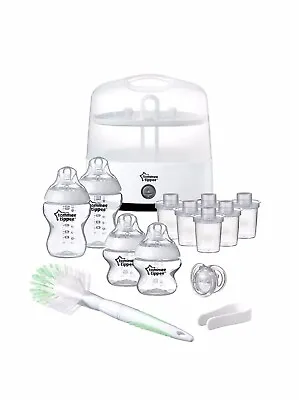 Tommee Tippee Electric Steam Steriliser Set Bottles Soother Brush Pots Set • £54.99