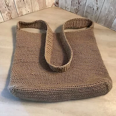 The Sak Tan Shoulder Bag Crochet Knit Purse Woven Hobo Handbag • $16.50