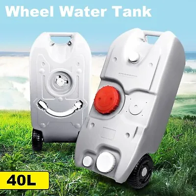 40L Wheel Water Tank Outdoor Camping Caravan Camper Portable Storage Grey • $189.99