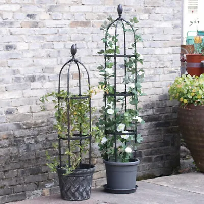 3 Sizes Climbing Plants Metal Garden Obelisk Strong Tubular Plant Cage Support • £17.99