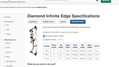 Diamond Infinity Edge Compound Bow  • $199