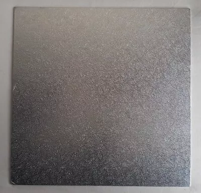 Cake Cardboard Base 10  X 10  Inch 2MM Thick Base Silver • £3.99