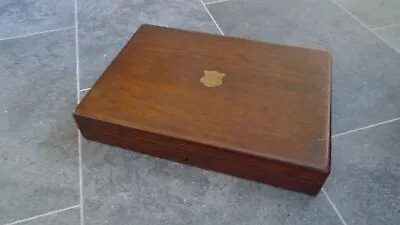 Antique Oak Wood Canteen Of Cutlery Box . Lined   Dated 1925. Storage Display • £12.49