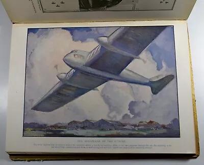 Vintage Airplane Art Deco Lithographed Children's Book Futuristic Aviation 1935 • $55