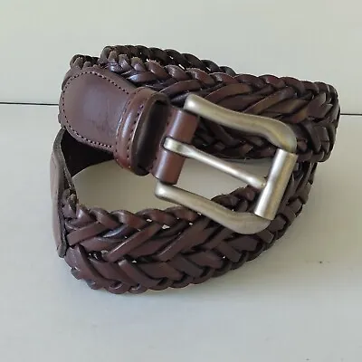 COACH Braided Leather Belt  Mahogany 3885 Made In Turkey Men's Sz 34 Preppy  • $42