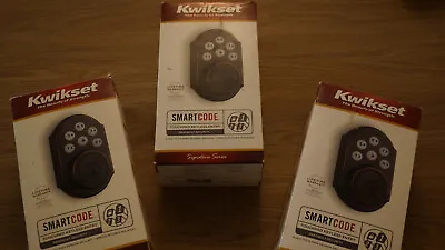 $54 • Buy As Is (Set Of 3) Kwikset Z-Wave SmartCode 909 Touchpad Electronic Deadbolt