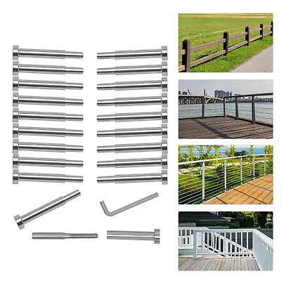 20Pcs T316 Stainless Steel Cable Railing Hardware Kit For 3/16  Wire Rope Cables • $44.65