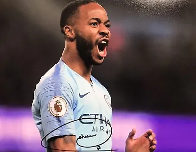 RAHEEM STERLING - MANCHESTER CITY - ORIGINAL SIGNED PHOTO 10x8 - WITH LOA • £8.99