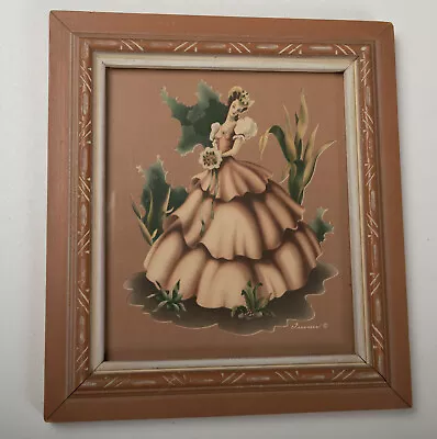 Mid Century 1940s Turner Picture Decor Framed Behind Glass Woman Dress (M3R) • $17.05