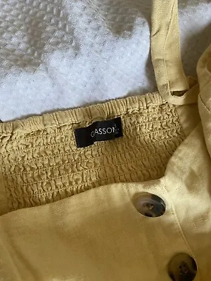 $24 • Buy Glassons Linen Yellow Jumpsuit Sz 8